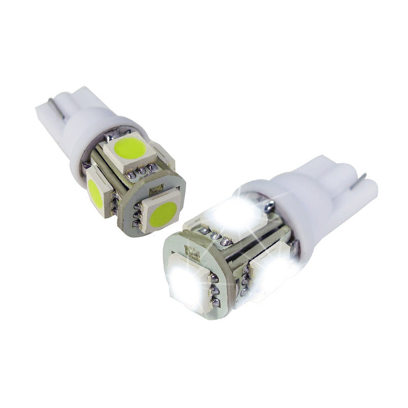 5 SMD T10 194 WEDGE BULB WHITE 12V
