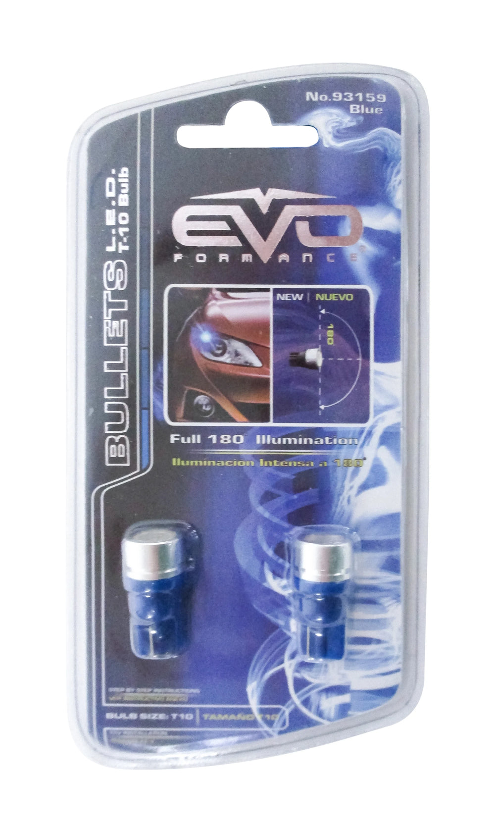 EVO FORMANCE LED BULLET T10 BULB BLUE TWIN PACK