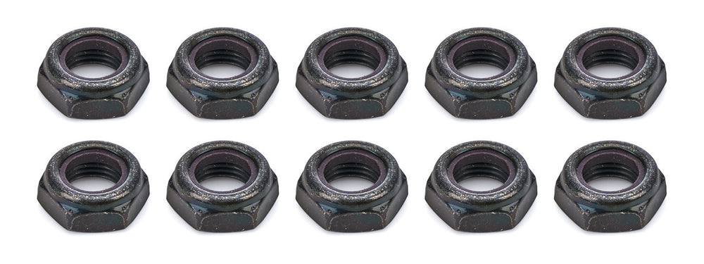 1/2"-20 Hex Half Nuts with Nylon Insert, Black Oxide, 10 Pack