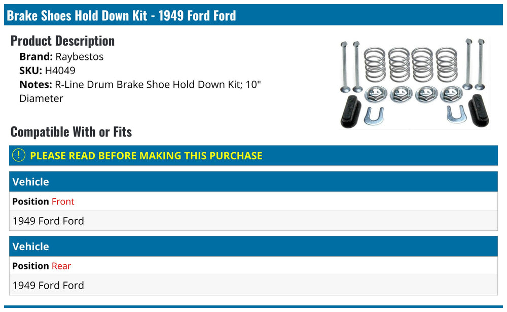 DRM BRK HLD DWN AXLE KIT