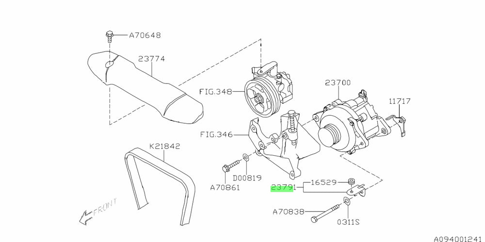 Subaru OEM Power Steering Belt Cover Bracket Subaru Models (inc. 2002-2014 WRX/STI)