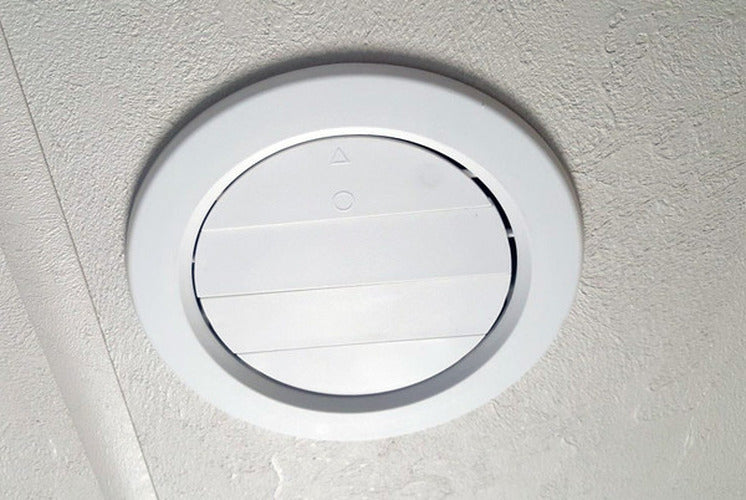 A/C CEILING REGISTER ADJ. ROTATING 5IN PLASTIC WHITE CARDED