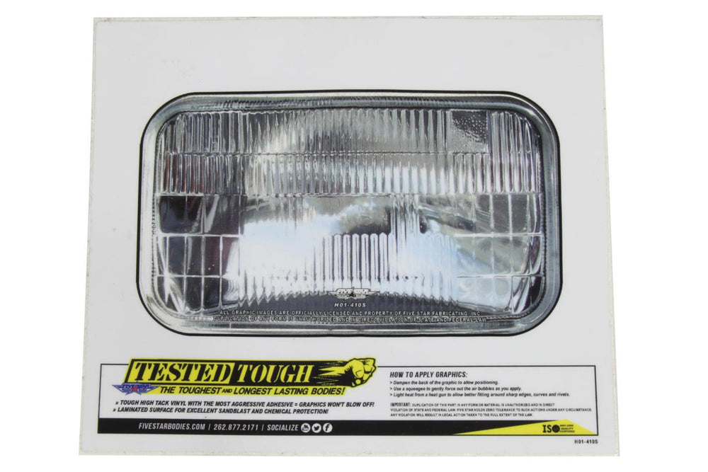 Univer. Headlight Decal 5.62in x 3.25in
