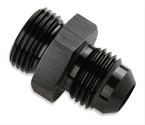 CARB ADAPTER -6 TO 9/16-24 HOLLEY BLACK