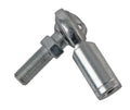 QA1 C Series 2-Pc Rod End - Female/Left Hand - .375in Bore x 3/8-24 w/Stud - Carbon Steel