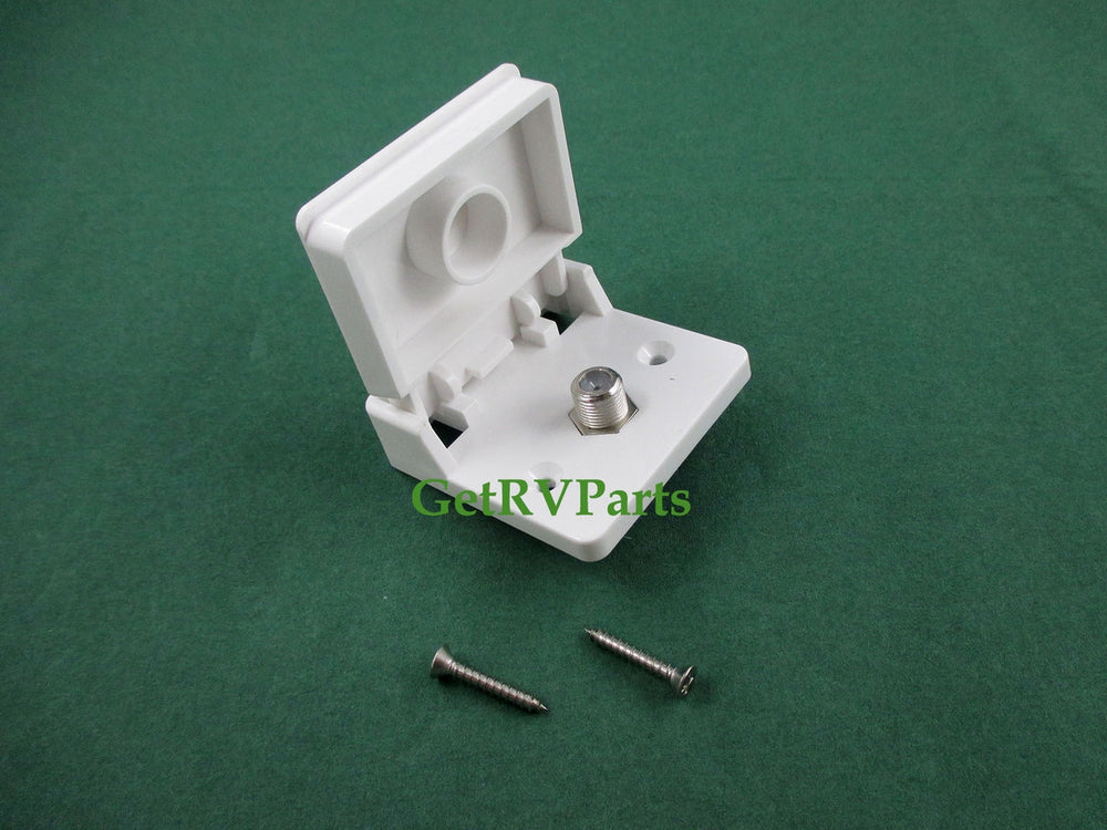 WHITE 75OHM OUTLET CONNECTOR