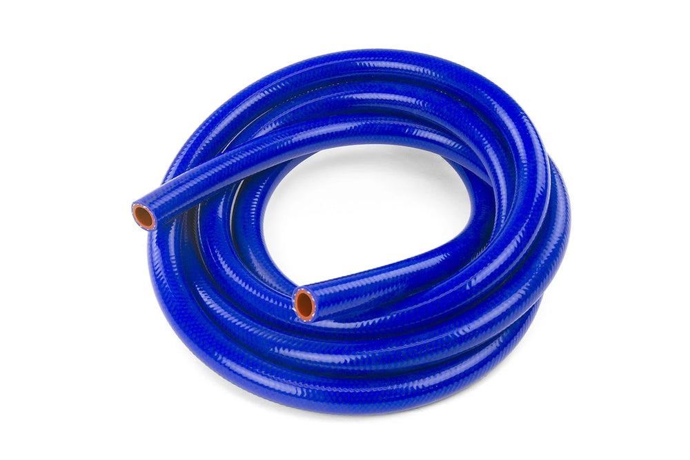 HPS Performance 3/8 ID blue high temp reinforced silicone heater hose Max Working Pressure 80 psi Max Temperature Rating: 350F Bend Radius: 1-1/2