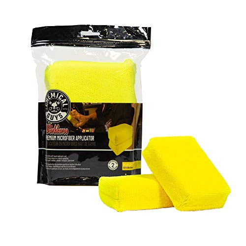 Chemical Guys Workhorse Microfiber Applicator - 5in x 3in x 1.5in - Yellow - 2 Pack - Case of 24