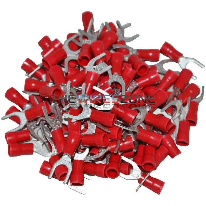 RED VINYL SPADE TERMINAL 22-18 GAUGE #10 PACKAGE OF 100