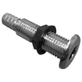 3/4IN STRAIGHT BARBED THRUHULL CHROME PLATED