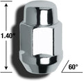 12MM X 1.50 ACORN BULGE SEAT BLACK CHROME (13/16IN HEX) CLAMSHELL