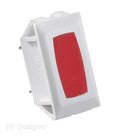 WHITE W/RED INDICATOR LIGHTS CUTOUT .550IN X 1.125IN