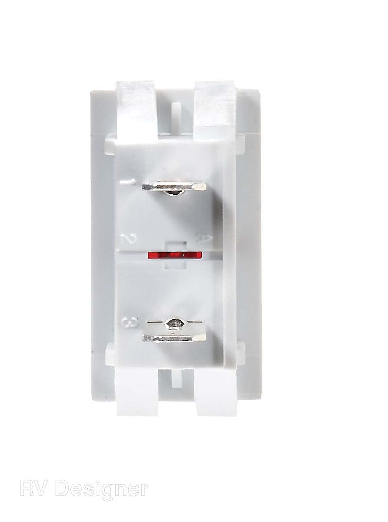 WHITE W/RED INDICATOR LIGHTS CUTOUT .550IN X 1.125IN