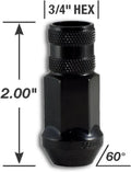 FORGED STEEL RACING LUG BLACK CHROME OPEN END 12MM X 1.50