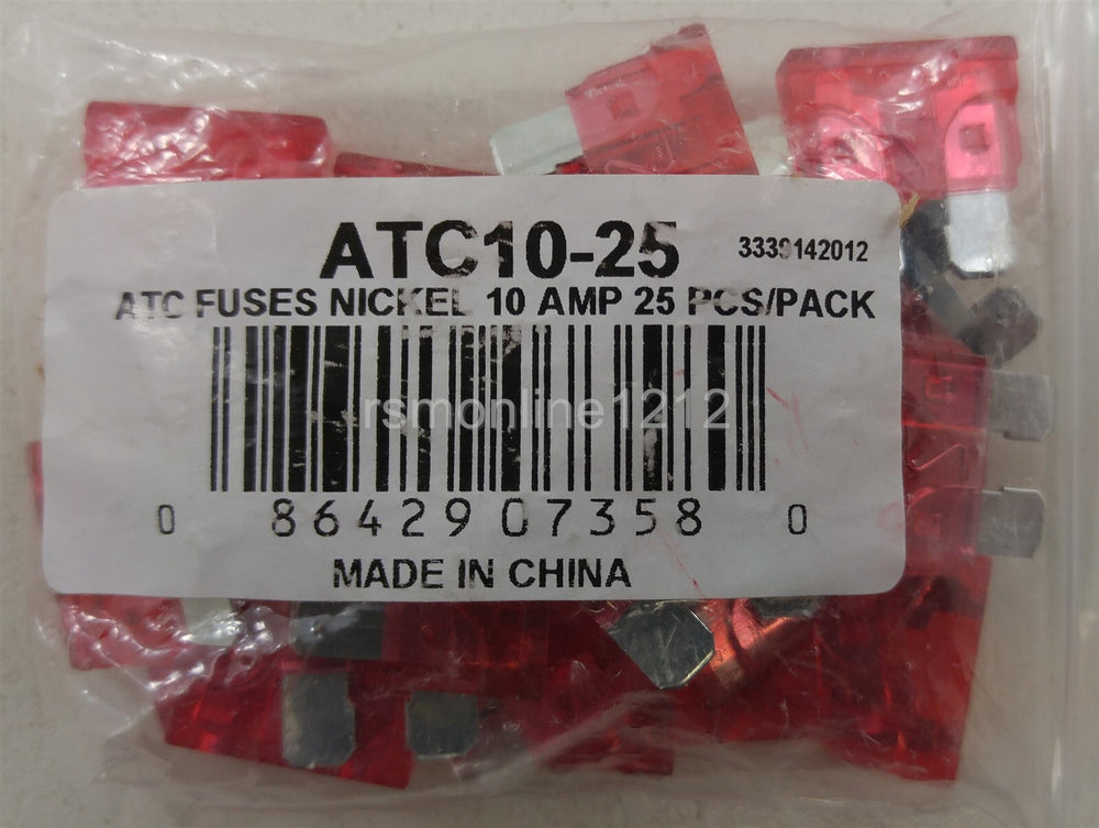 ATC FUSE 10 AMP PACKAGE OF 25