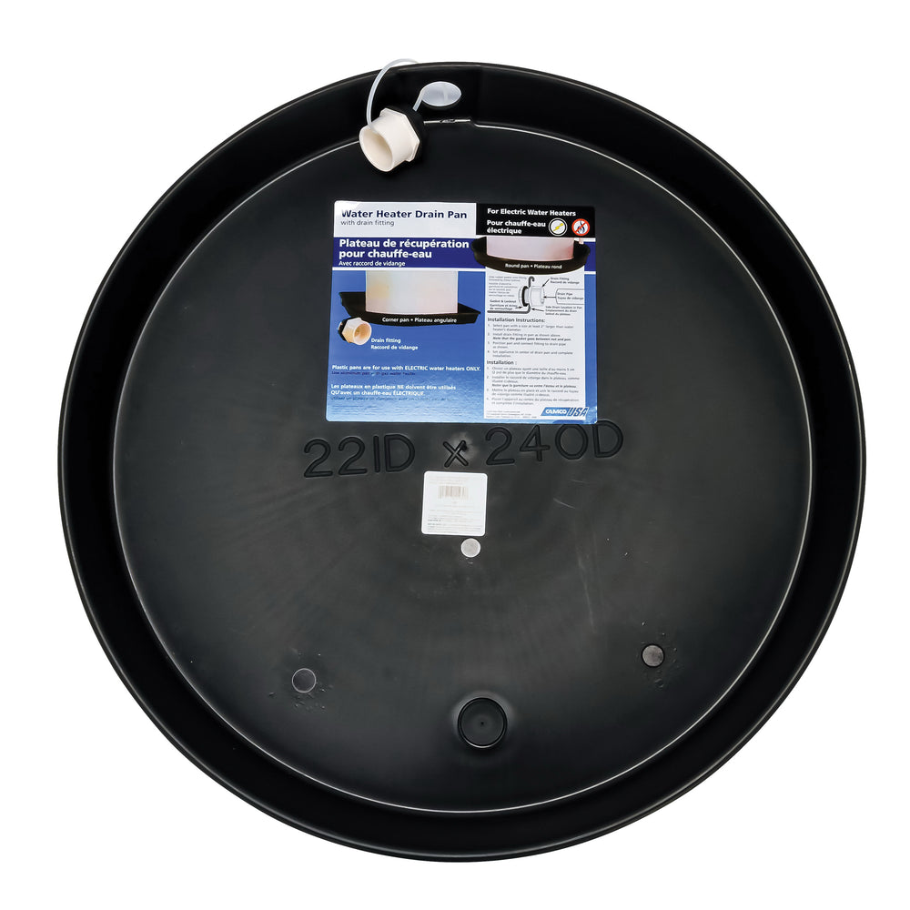 WH DRAIN PAN - 22' ID PLASTIC W/PVC