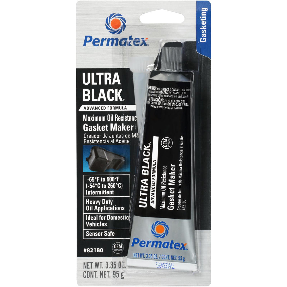 ULTRA BLACK RTV SILICONE GASKET MAKER HIGH FLEX & OIL RESISTANT 3OZ TUBE CAS