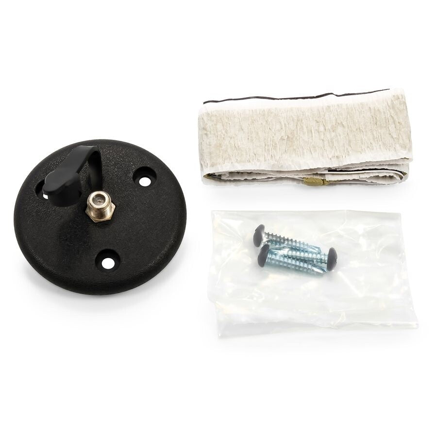 COAXIAL CABLE PLATE W/CAP SINGLE BLACK