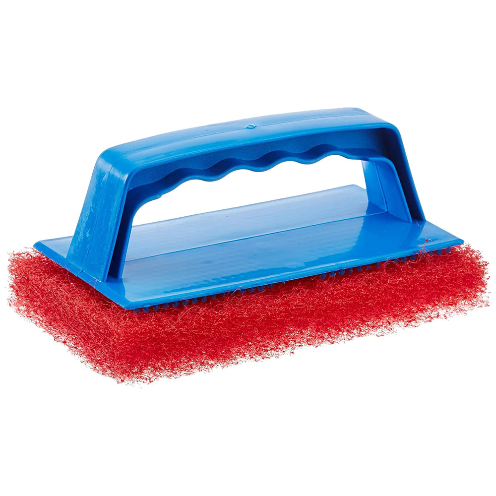 SCRUB PAD WITH HANDLE (MEDIUM) (RED