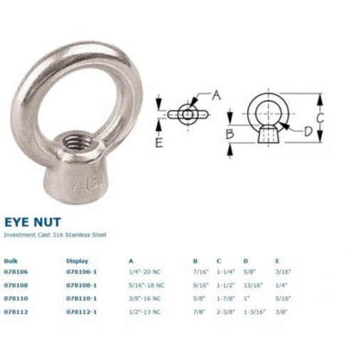 STAINLESS EYE NUT - 1/2
