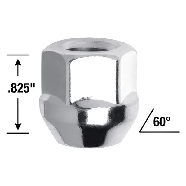 12MM X 1.75 ACORN BULGE OPEN END (3/4IN HEX) LUG NUTS 4 BAGGED