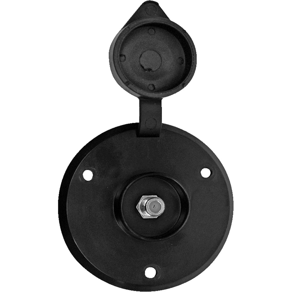 ROUND CABLE TV RECEPTACLE BLACK