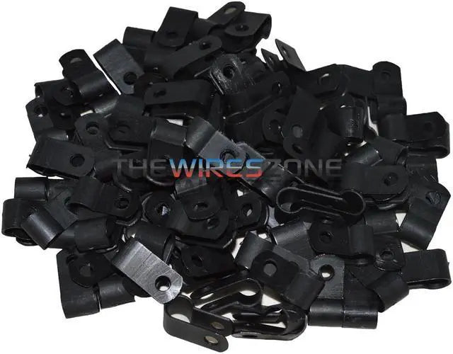 CABLE CLAMPS BLACK 1/4 INCH PACKAGE OF 100