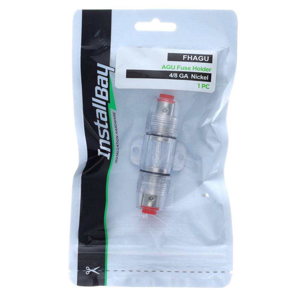 AGU FUSE HOLDER NICKEL 4/8 GAUGE EACH - RETAIL PACK