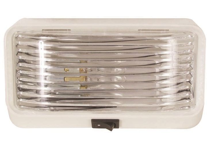 PORCH LIGHT SQ W/SWITCH CLEAR
