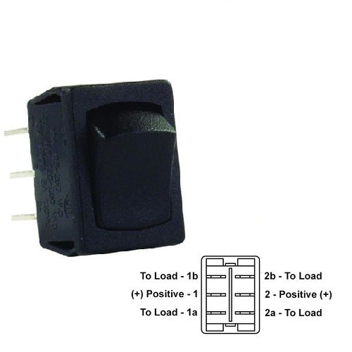 STANDARD 12V ON/OFF/ON SWITCH BLACK