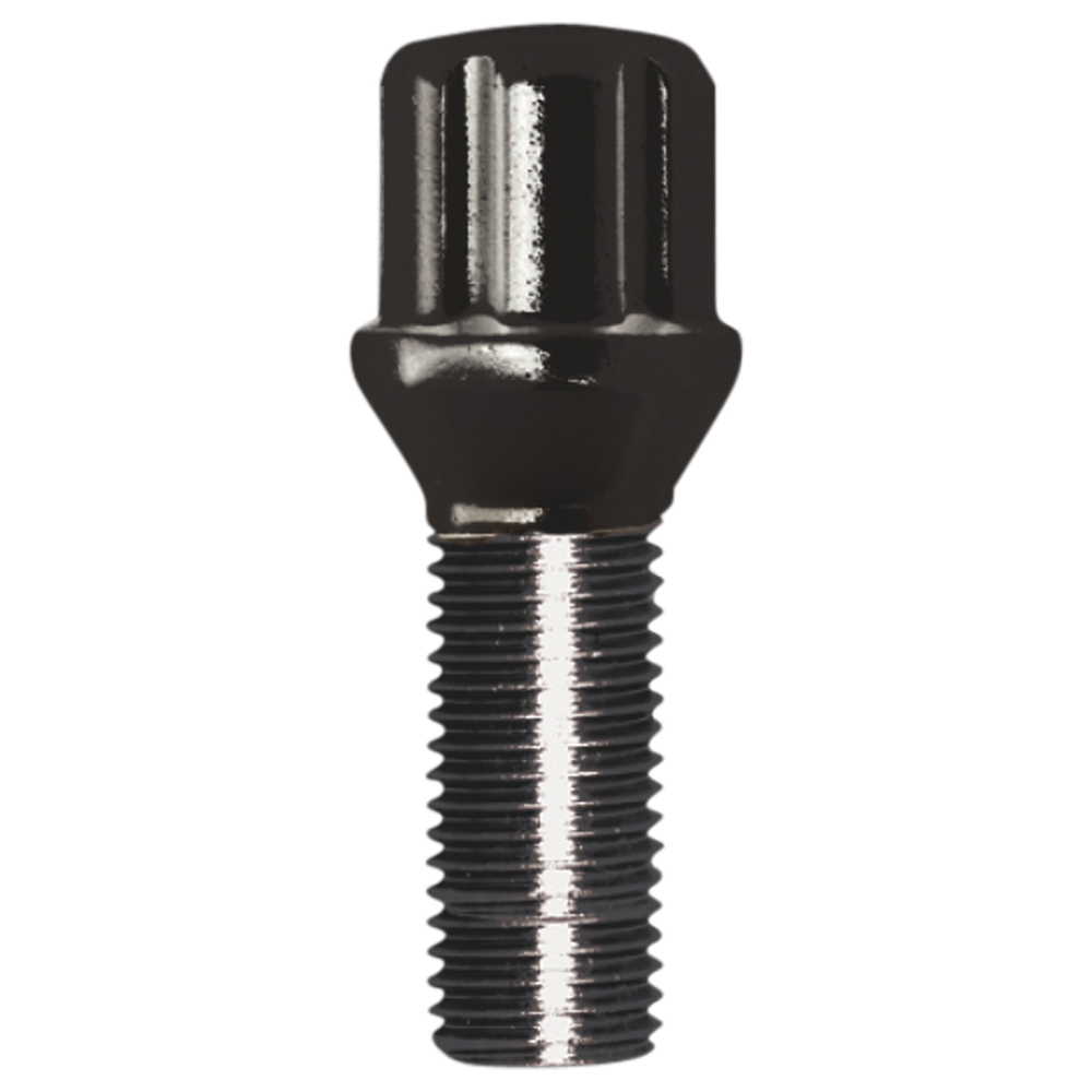 SMALL DIAMETER BOLT BLACK CHROME 14MM X 1.25 THREAD 30MM THREADED LENGTH