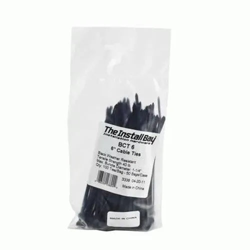 6 INCH CABLE TIE BLACK - PACKAGE OF 100
