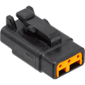 NAMZ Deutsch DTM 3-Position Plug w/3 Stamped Terminals & Wedgelock - Black (HD 74113-98BK)