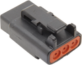 NAMZ Deutsch DTM 3-Position Plug w/3 Stamped Terminals & Wedgelock - Black (HD 74113-98BK)
