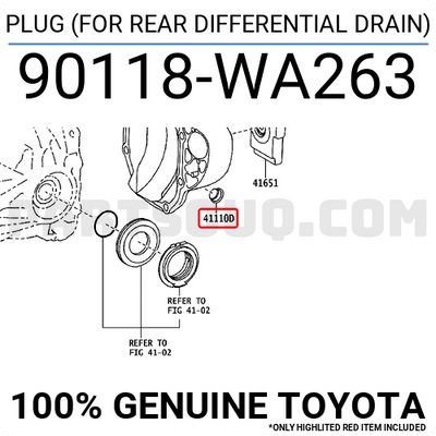 Toyota rear diff drain plug