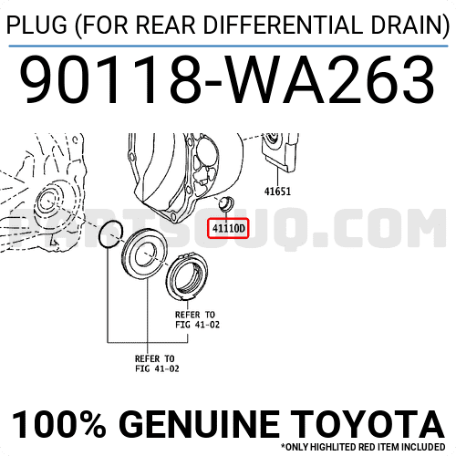 Toyota rear diff drain plug