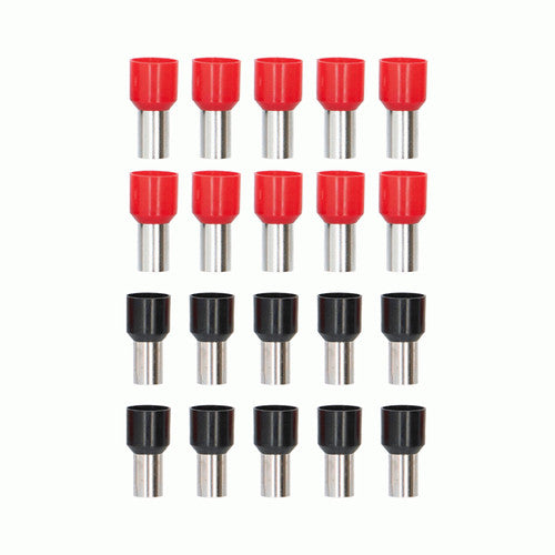 RED AND BLACK 4GA FERRULES 10 PIECE