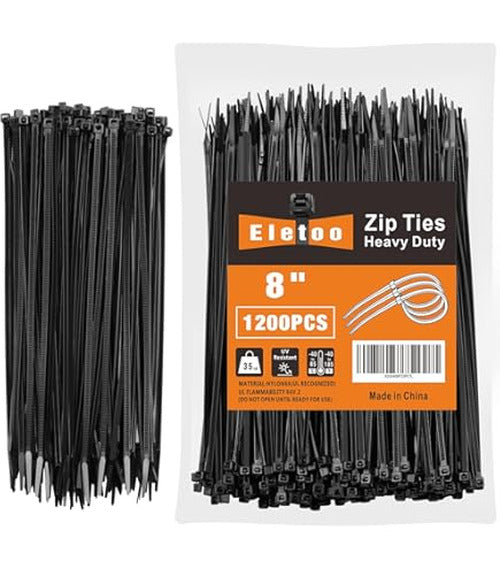 8 INCH CABLE TIE BLACK - PACKAGE OF 100
