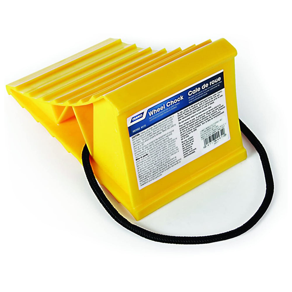 WHEEL CHOCK WITH ROPE YELLOW