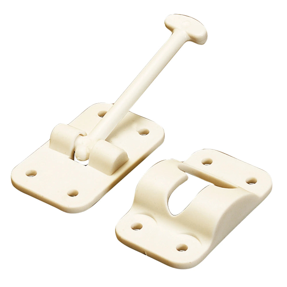 PLASTIC DOOR HOLDBACK 6 COL. WHITE (1/CTN)