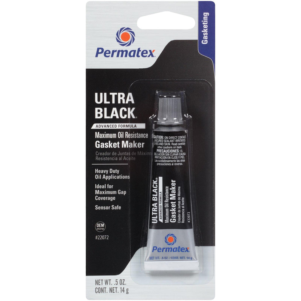 ULTRA BLACK RTV SILICONE GASKET MAKER HIGH FLEX/OIL RESISTANT .5OZ TUB