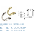 CHROME BRASS COAT HOOK 2-1/16