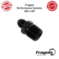 Fragola -6AN x 3/8 NPT Straight Adapter - Black