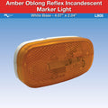 AMBER OBLONG REFLEX INCANDESCENTMARKER LIGHT WITH WHITE BASE