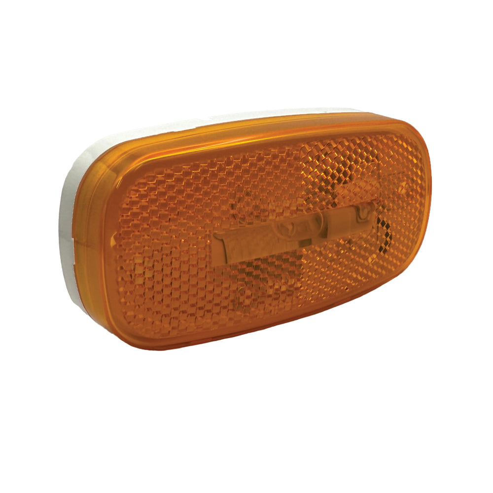 AMBER OBLONG REFLEX INCANDESCENTMARKER LIGHT WITH WHITE BASE