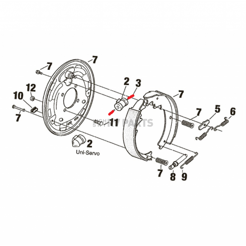 PUSH ROD FOR BRAKE CYLINDER 10 X 2 1/4 & 12 X 2 HYD BRAKES