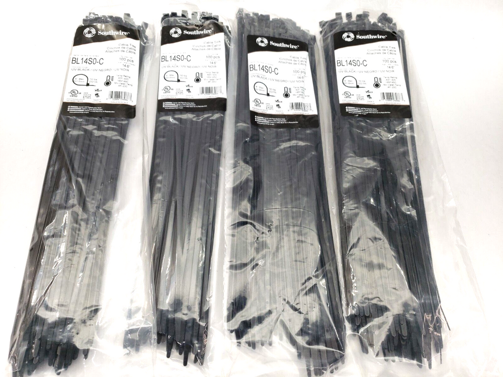 14IN 50LB BLACK CABLE TIE 100 PER BAG