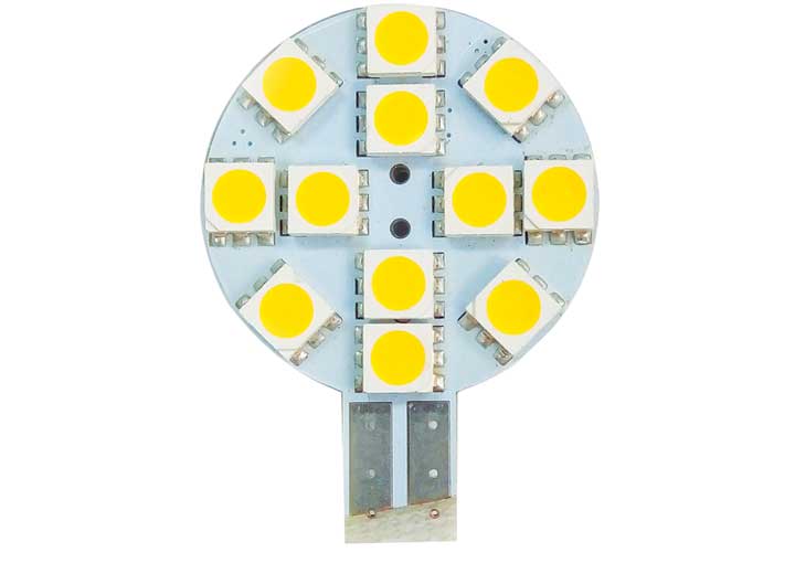 LED BULB MINIATURE WEDGE CONNECTOR(T10) ON SIDE W/12 LEDS COLD WHITE