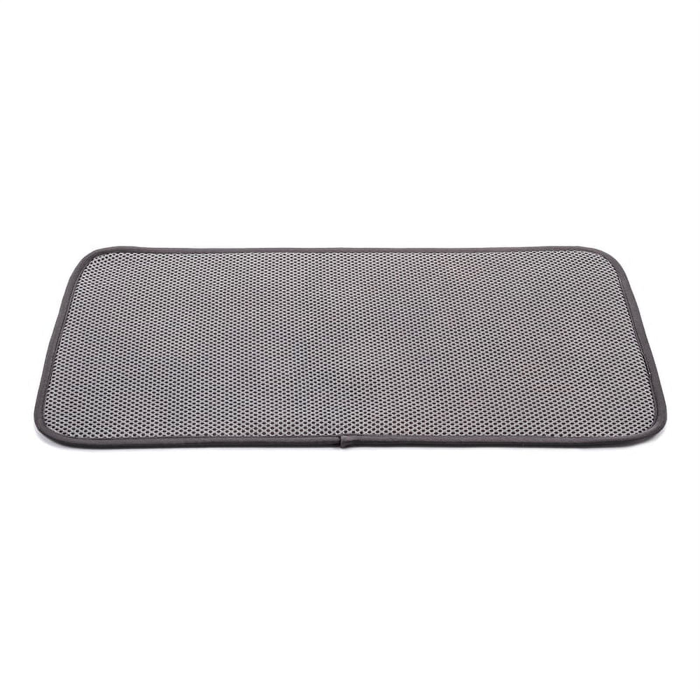 MICROFIBER DISH DRYING PAD 18IN X 9IN GRAY BILINGUAL