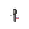 SMALL DIAMETER LUG BOLT BLACK CHROME 12MM X 1.50 THREAD 28MM THREADED LENGTH